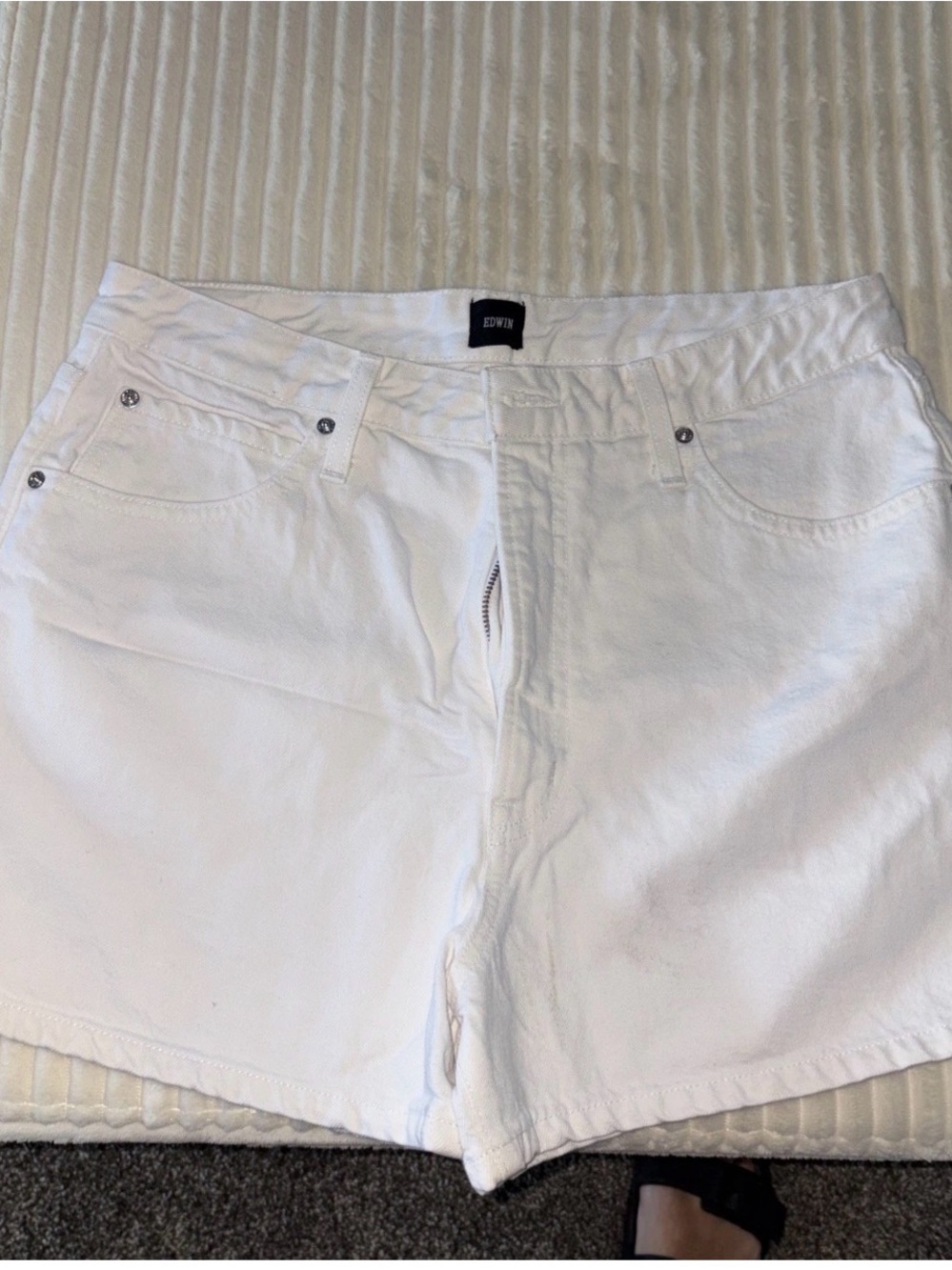 Edwin White Women's Denim Shorts - Classic Five-Pocket Style